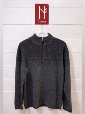 NEVE DESIGNS – Dark Grey Wool Half-Zip Sweater – Size M